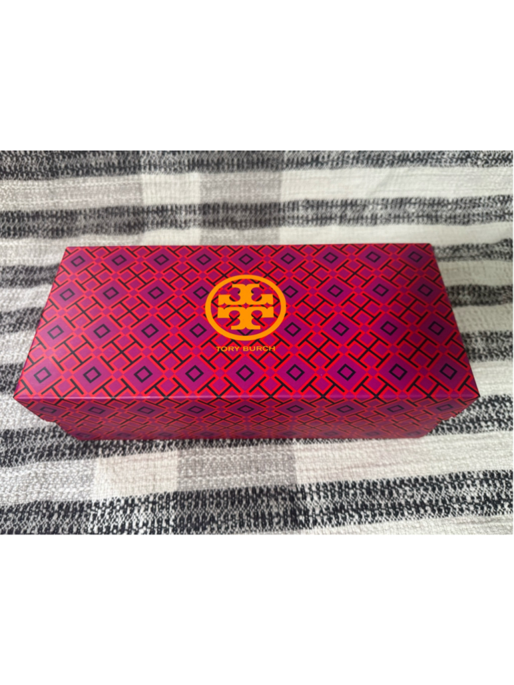 Tory Burch Minnie Travel Ballet Flats Black Nappa Leather Logo Size 8 Box - Picture 6 of 8